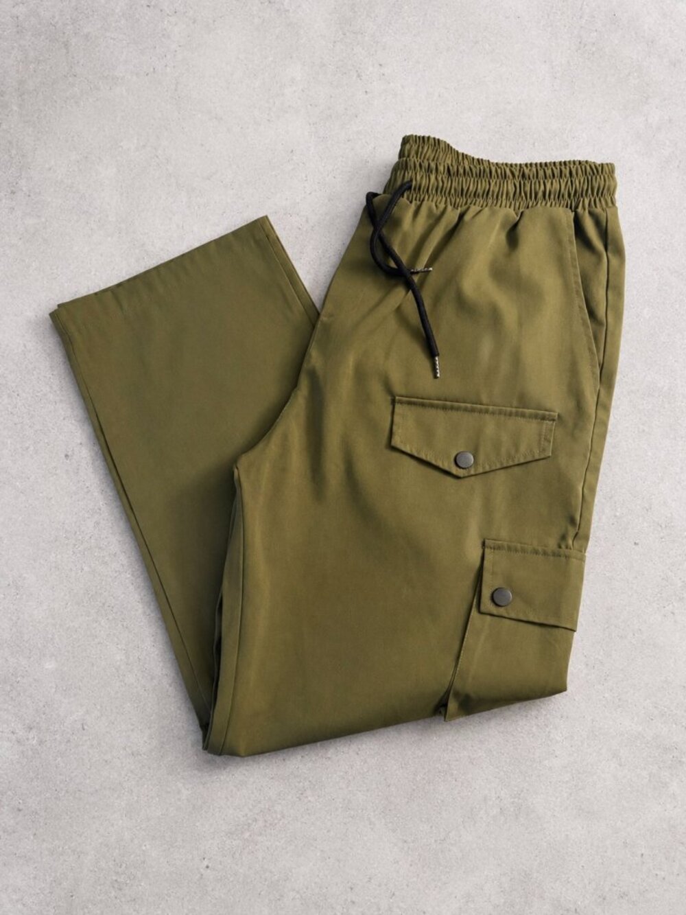 SHEIN Men's Olive Green Cargo Jogger Pants Drawstring Utility Size XXL  (8)